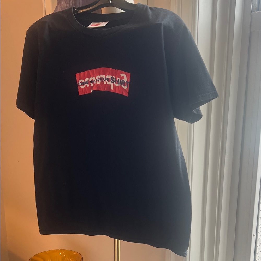 Supreme Black T-Shirt with Red Label